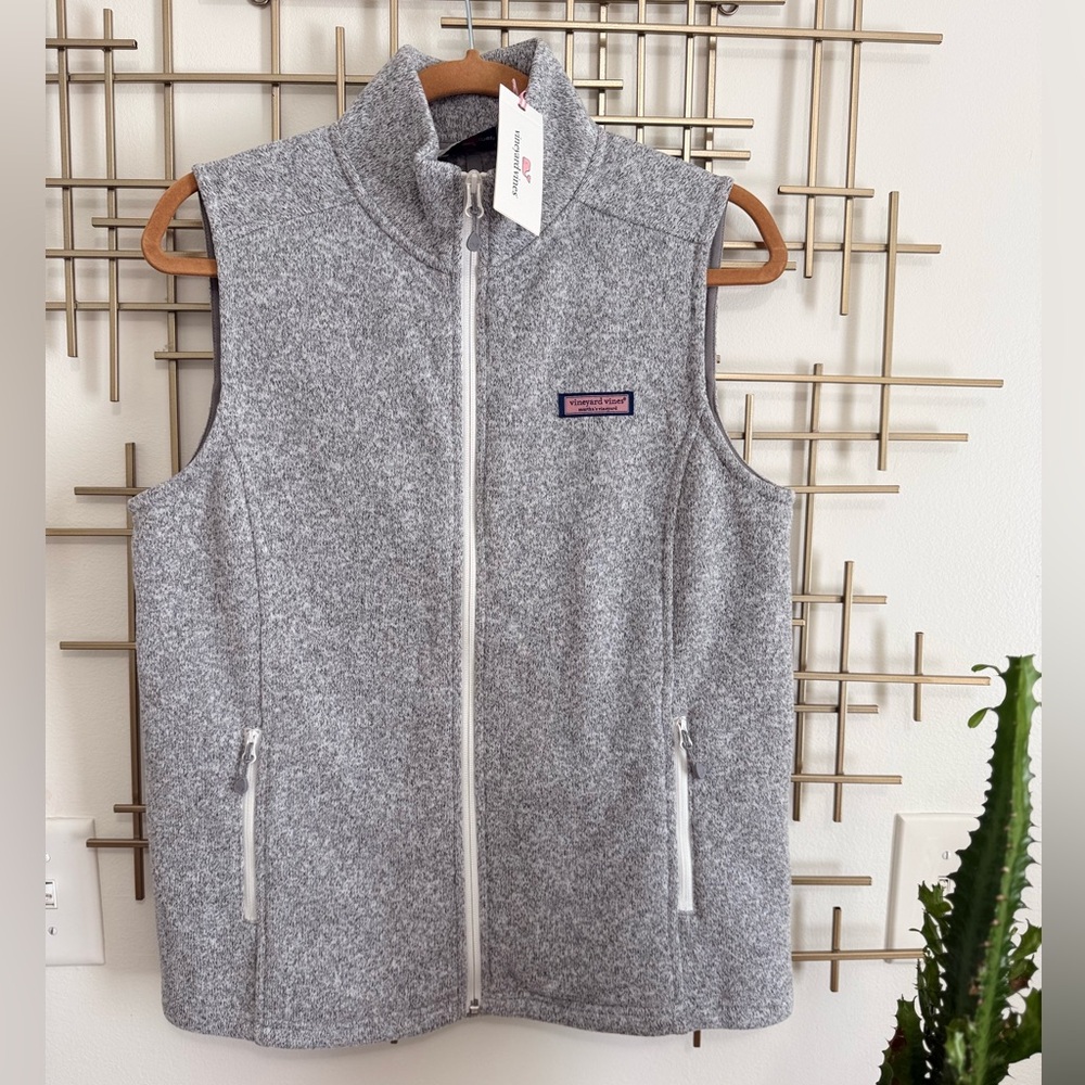 Vineyard Vines Gray Fleece Vest - Full Zip